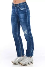 Frankie Morello Blue Cotton Women Jeans - Zeiniez