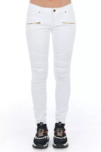 Frankie Morello White Cotton Women Jeans - Zeiniez