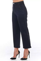 Frankie Morello Black Cotton Women Cropped Trouser - Zeiniez