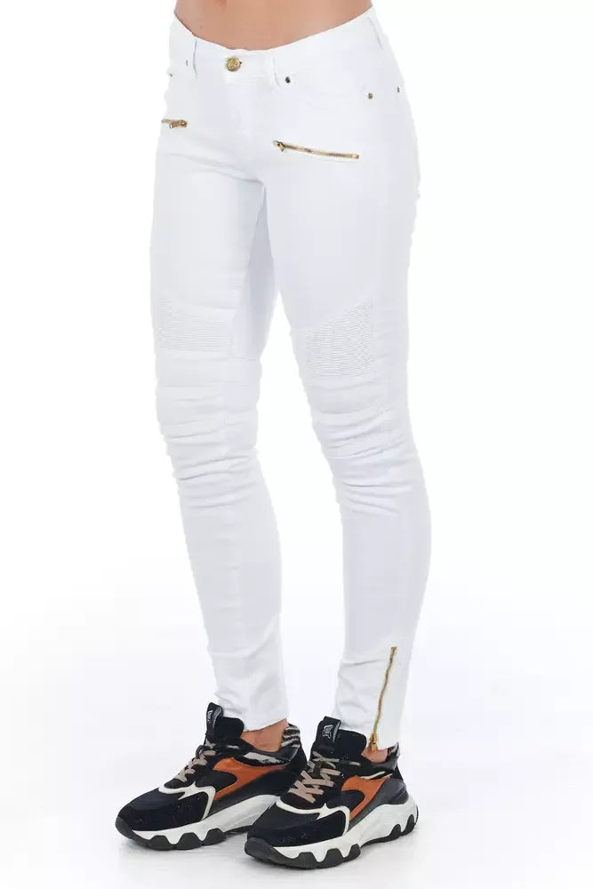 Frankie Morello White Cotton Women Jeans - Zeiniez