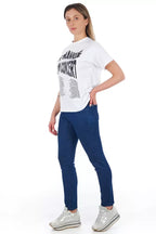 Frankie Morello Blue Cotton Women Skinny Jean - Zeiniez