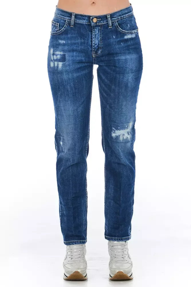 Frankie Morello Blue Cotton Women Jeans - Zeiniez