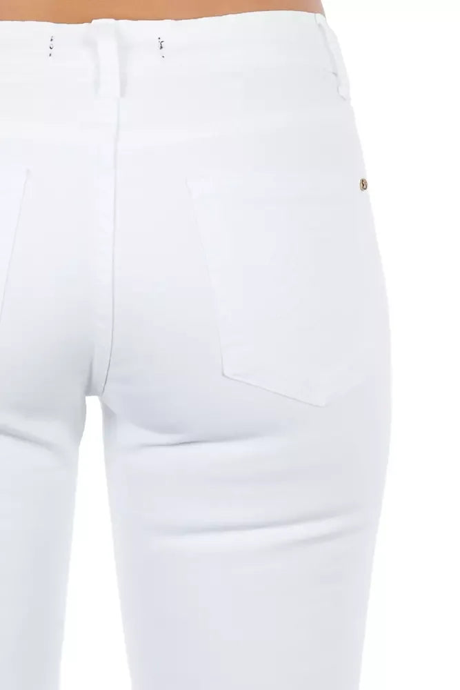 Frankie Morello White Cotton Women Jeans - Zeiniez