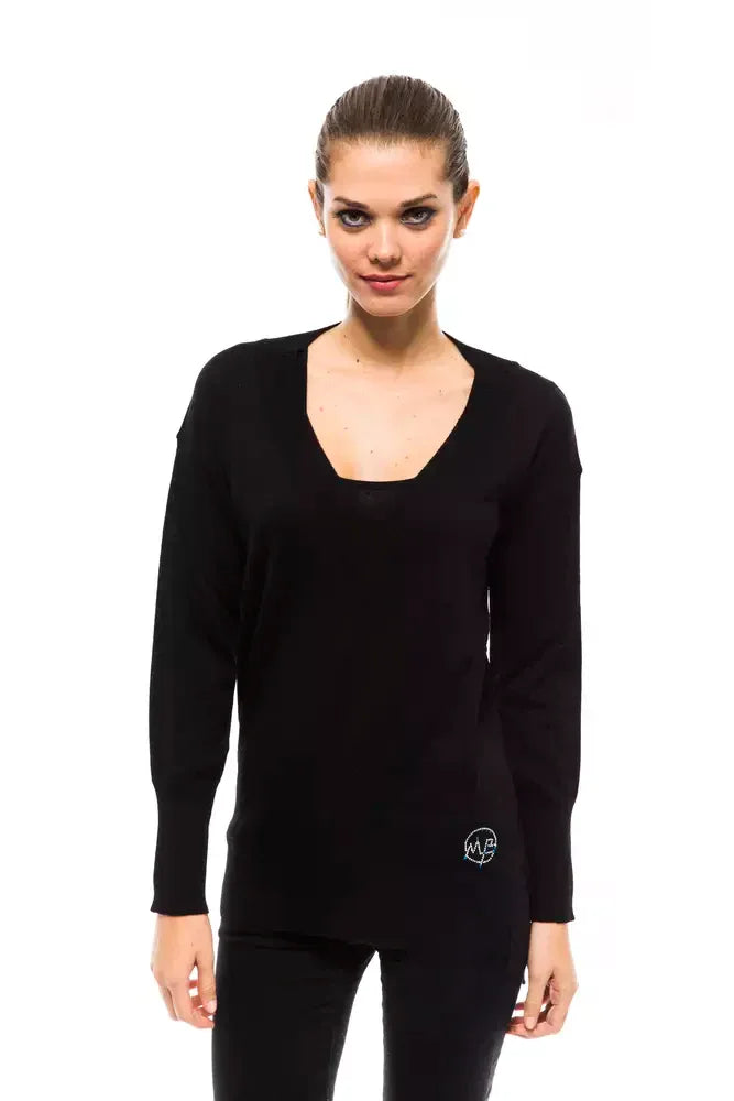 Montana Blu Black Wool Women Sweater - Zeiniez