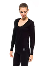 Montana Blu Black Wool Women Sweater - Zeiniez