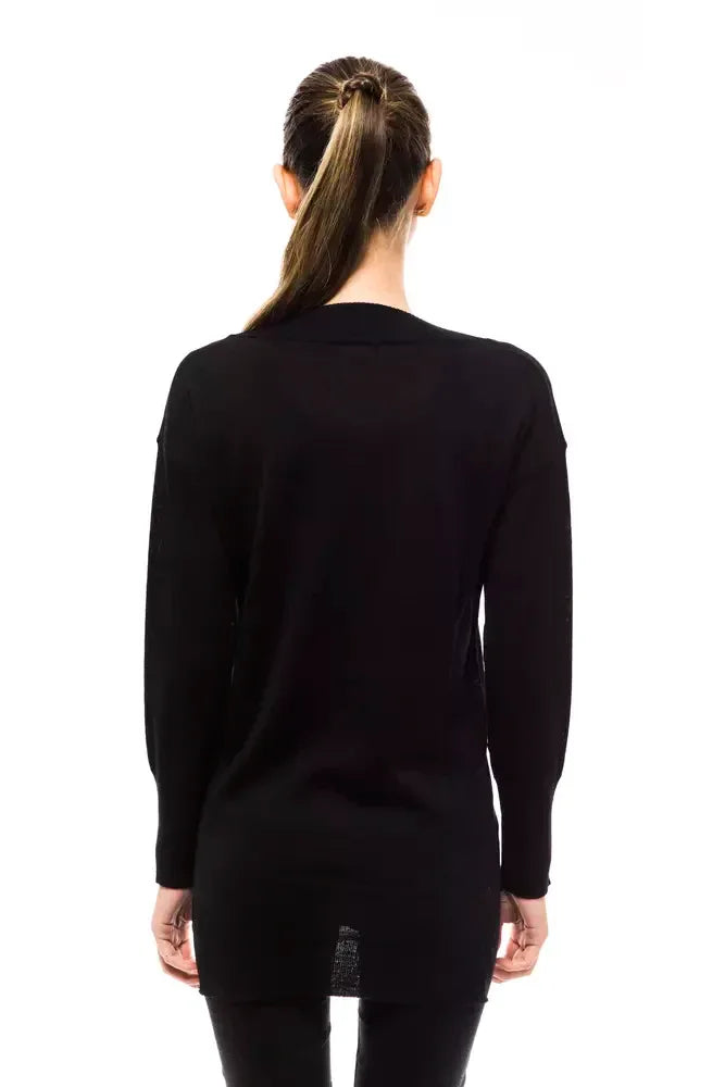 Montana Blu Black Wool Women Sweater - Zeiniez