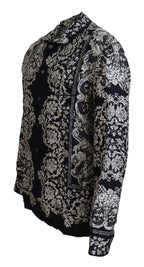 Dolce & Gabbana Blue Silk Floral Baroque Satin Casual Shirt - Zeiniez