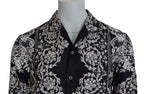 Dolce & Gabbana Blue Silk Floral Baroque Satin Casual Shirt - Zeiniez