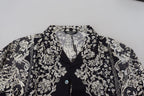 Dolce & Gabbana Blue Silk Floral Baroque Satin Casual Shirt - Zeiniez