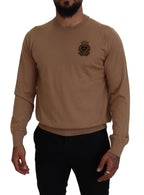 Dolce & Gabbana Beige Cashmere Crown Logo Pullover Sweater - Zeiniez