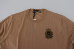 Dolce & Gabbana Beige Cashmere Crown Logo Pullover Sweater - Zeiniez