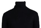 Dolce & Gabbana Black Gold Turtleneck Mohair Pullover Mens Sweater - Zeiniez