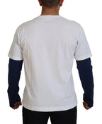 Dolce & Gabbana White Blue DG Crown Pullover Sweater - Zeiniez
