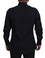 Dolce & Gabbana Black Gold Cotton Slim Fit Dress Mens Shirt - Zeiniez