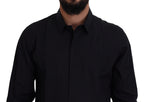 Dolce & Gabbana Black Gold Cotton Slim Fit Dress Mens Shirt - Zeiniez