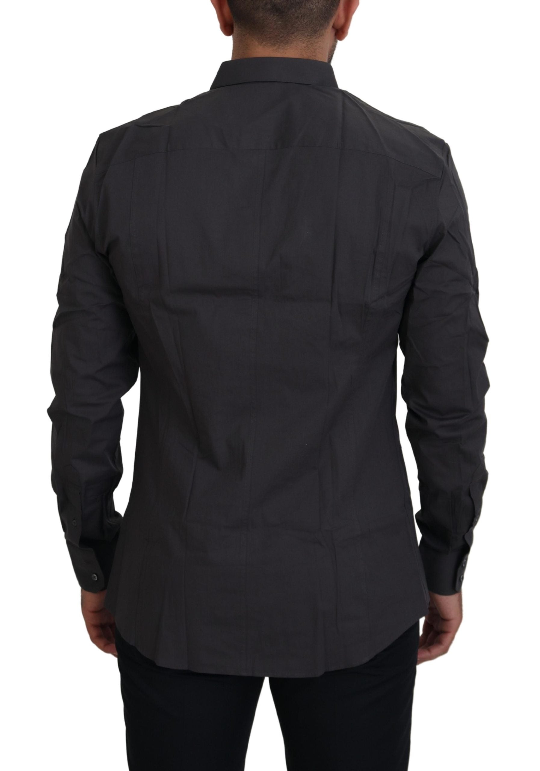 Dolce & Gabbana Gray SICILIA Slim Fit Stretch Dress Shirt - Zeiniez