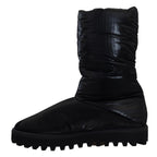 Dolce & Gabbana Black Boots Padded Mid Calf Winter Shoes - Zeiniez