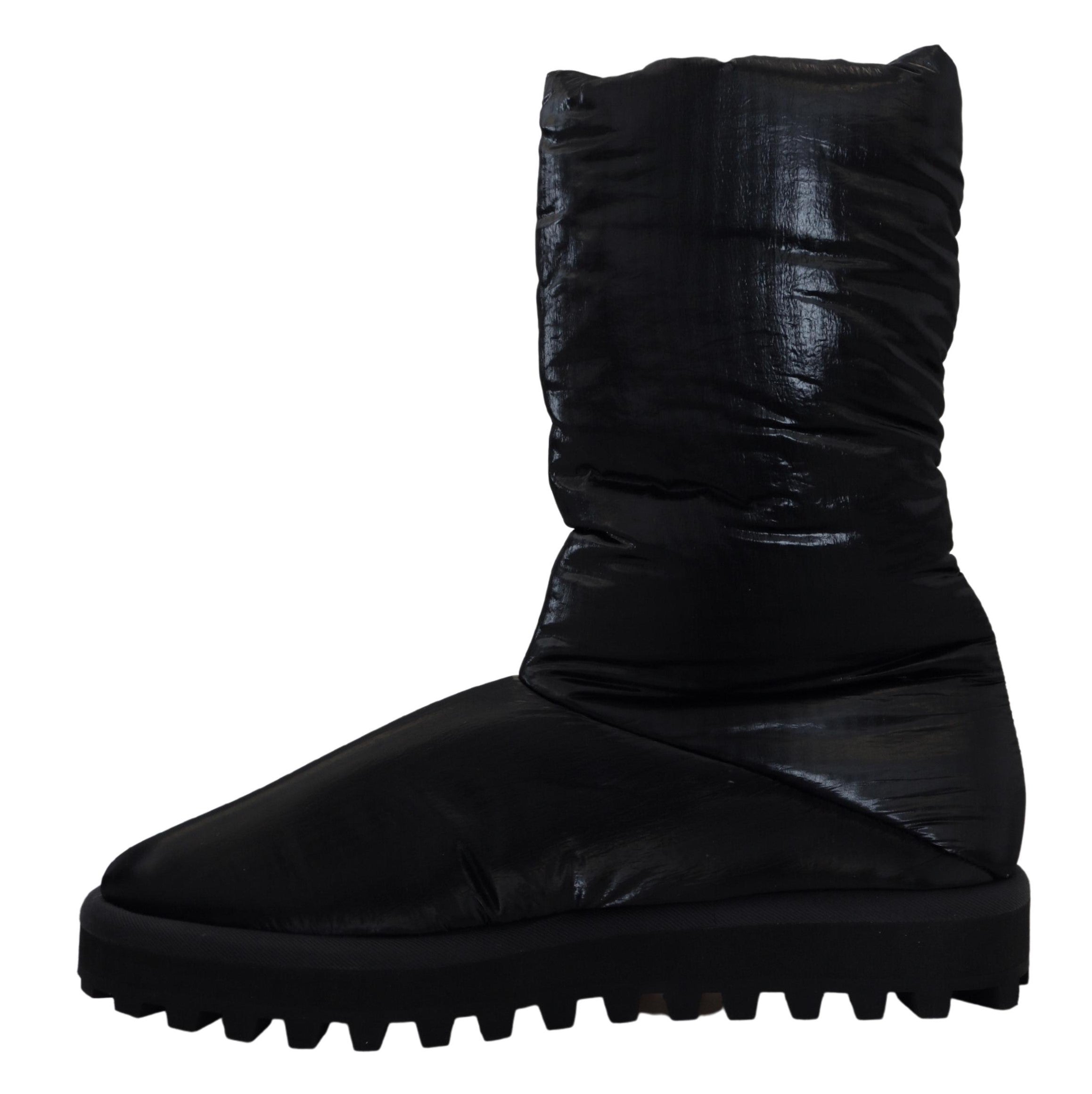 Dolce & Gabbana Black Boots Padded Mid Calf Winter Shoes - Zeiniez
