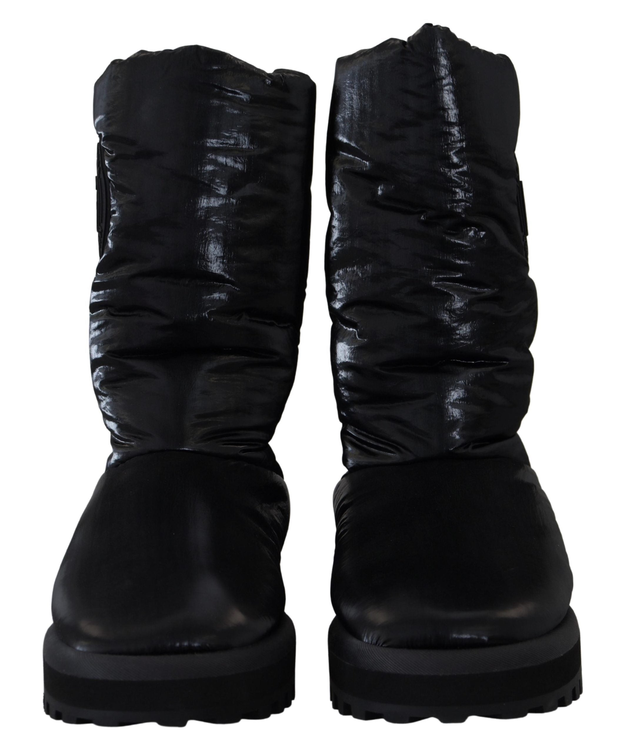 Dolce & Gabbana Black Boots Padded Mid Calf Winter Shoes - Zeiniez