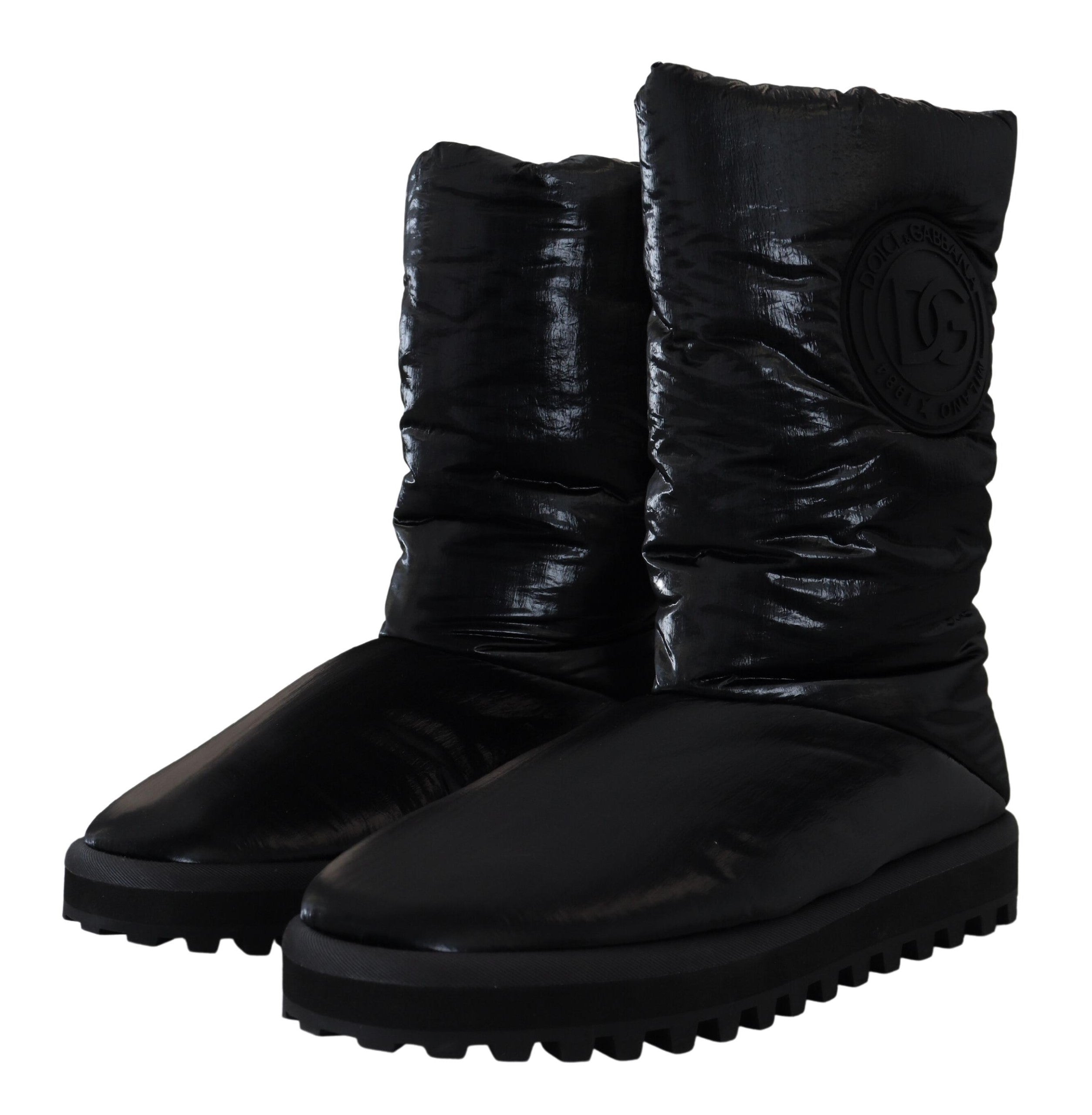 Dolce & Gabbana Black Boots Padded Mid Calf Winter Shoes - Zeiniez