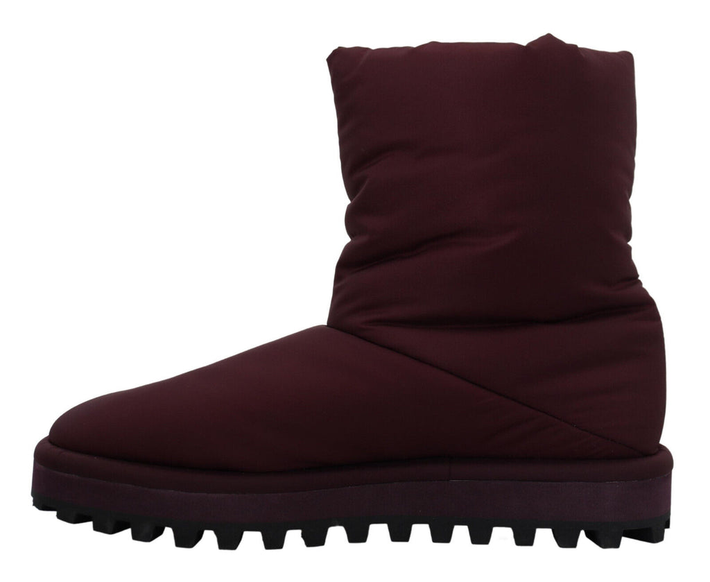 Dolce & Gabbana Bordeaux Nylon Boots Padded Mid Shoes - Zeiniez