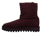 Dolce & Gabbana Bordeaux Nylon Boots Padded Mid Shoes - Zeiniez
