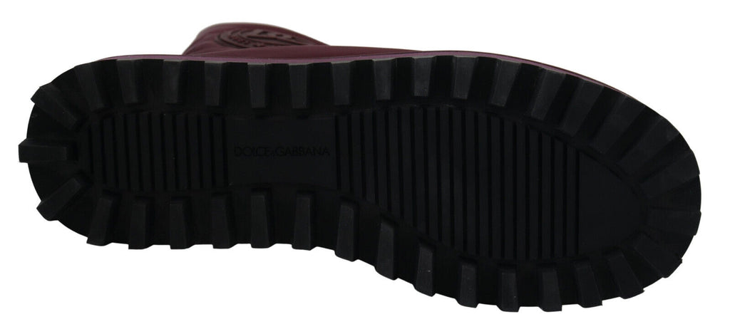 Dolce & Gabbana Bordeaux Nylon Boots Padded Mid Shoes - Zeiniez