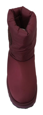 Dolce & Gabbana Bordeaux Nylon Boots Padded Mid Shoes - Zeiniez