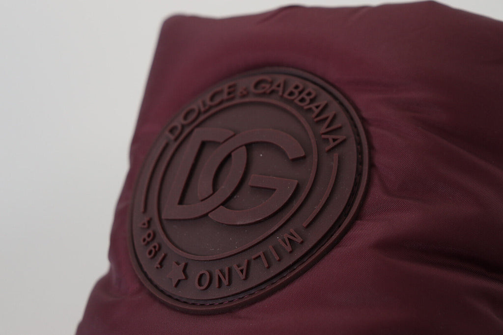 Dolce & Gabbana Bordeaux Nylon Boots Padded Mid Shoes - Zeiniez