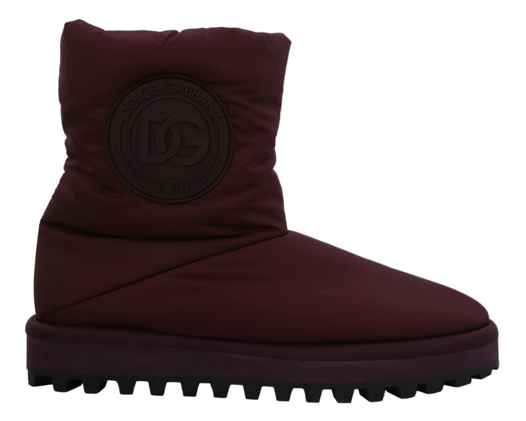 Dolce & Gabbana Bordeaux Nylon Boots Padded Mid Shoes - Zeiniez