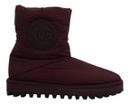 Dolce & Gabbana Bordeaux Nylon Boots Padded Mid Shoes - Zeiniez