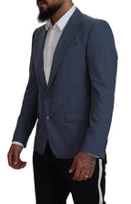 Dolce & Gabbana Blue Wool Stretch Slim Fit Jacket Blazer - Zeiniez