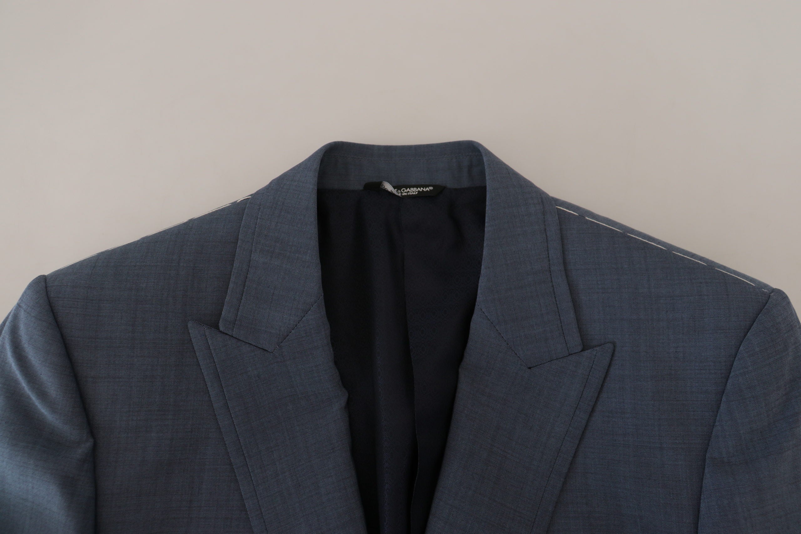 Dolce & Gabbana Blue Wool Stretch Slim Fit Jacket Blazer - Zeiniez