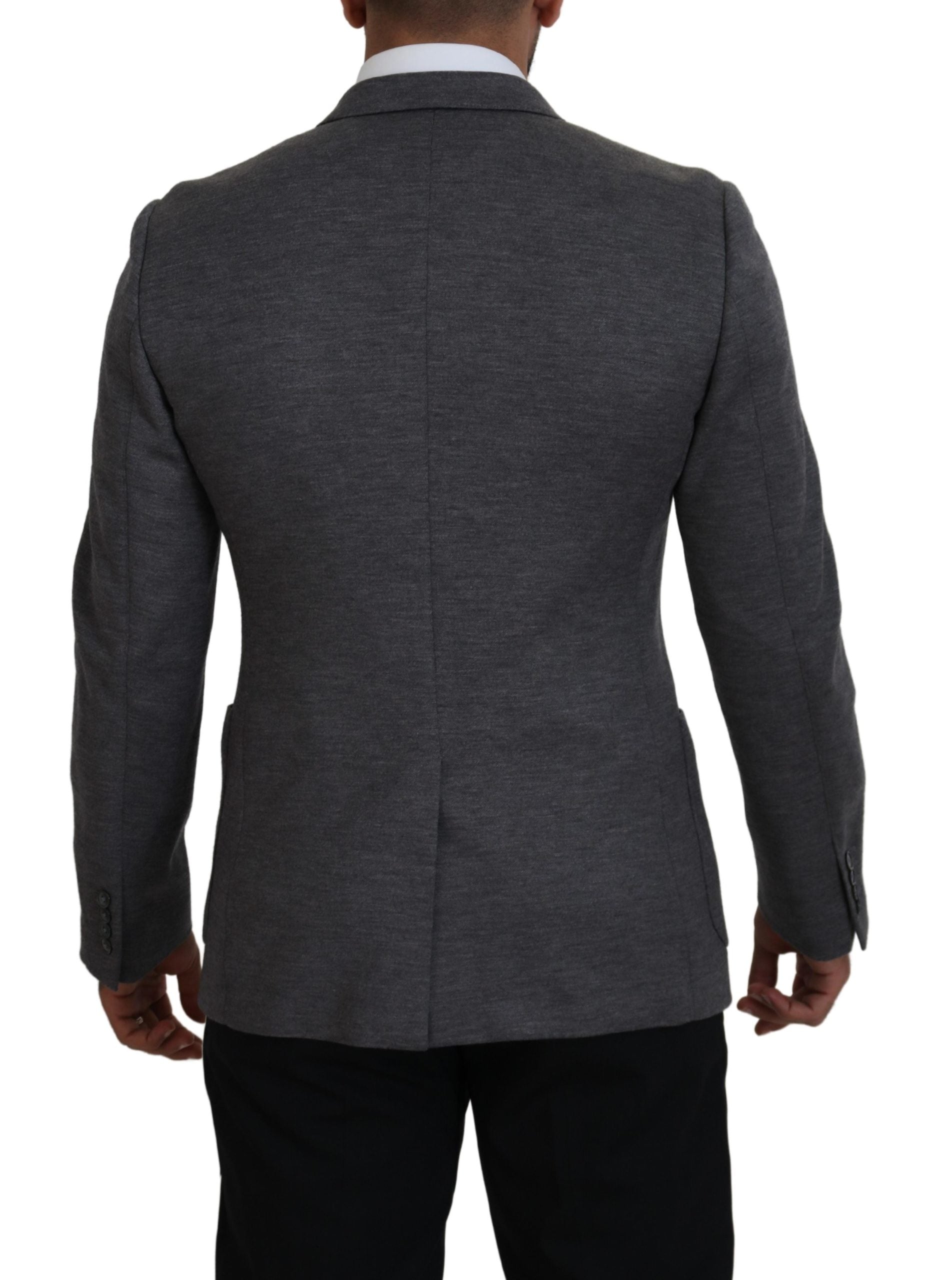 Dolce & Gabbana Gray Wool Stretch Slim Fit Jacket Blazer - Zeiniez