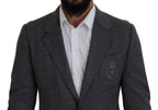 Dolce & Gabbana Gray Wool Stretch Slim Fit Jacket Blazer - Zeiniez