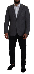 Dolce & Gabbana Gray Wool Stretch Slim Fit Jacket Blazer - Zeiniez