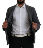 Dolce & Gabbana Gray Wool Stretch Slim Fit Jacket Blazer - Zeiniez