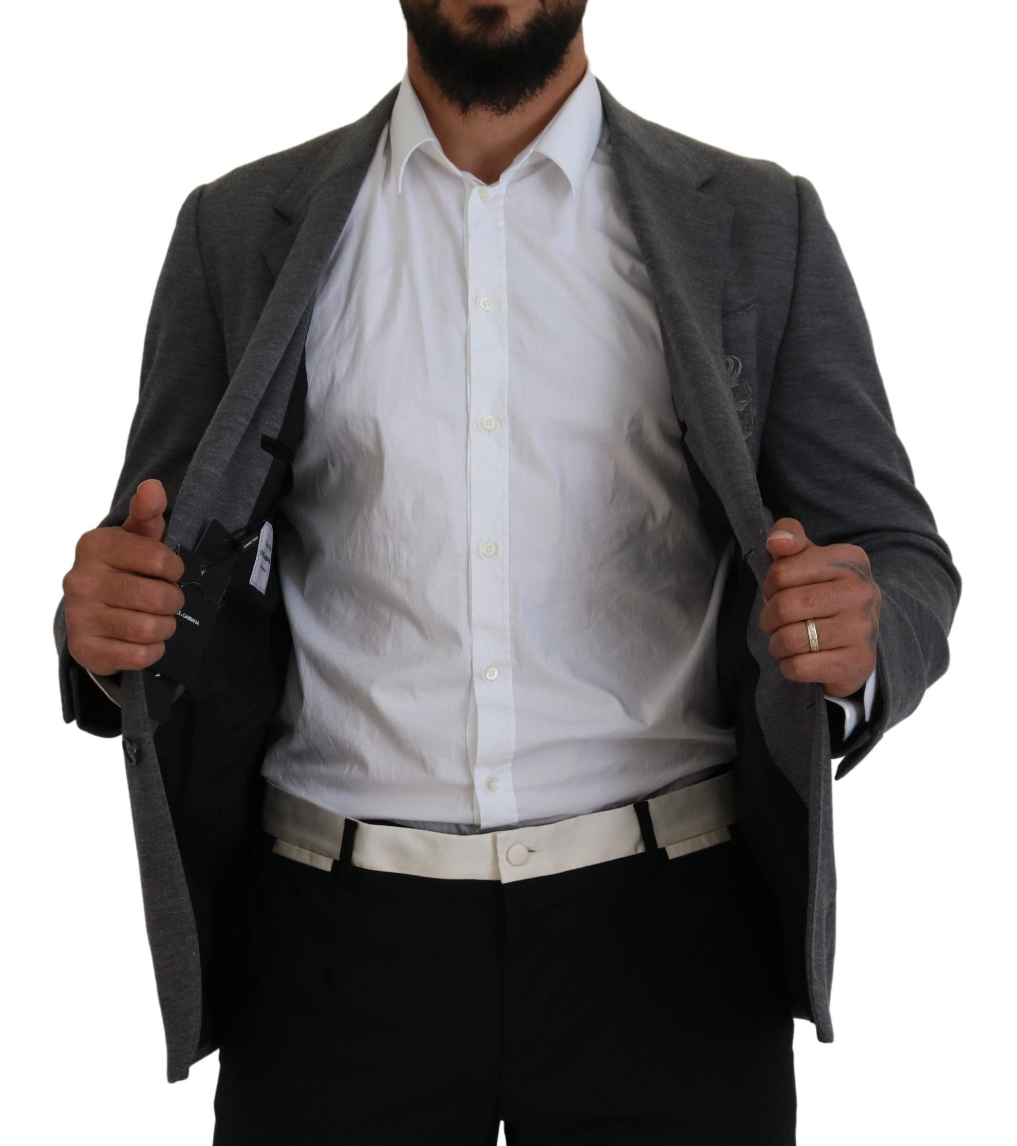 Dolce & Gabbana Gray Wool Stretch Slim Fit Jacket Blazer - Zeiniez