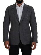 Dolce & Gabbana Gray Wool Stretch Slim Fit Jacket Blazer - Zeiniez