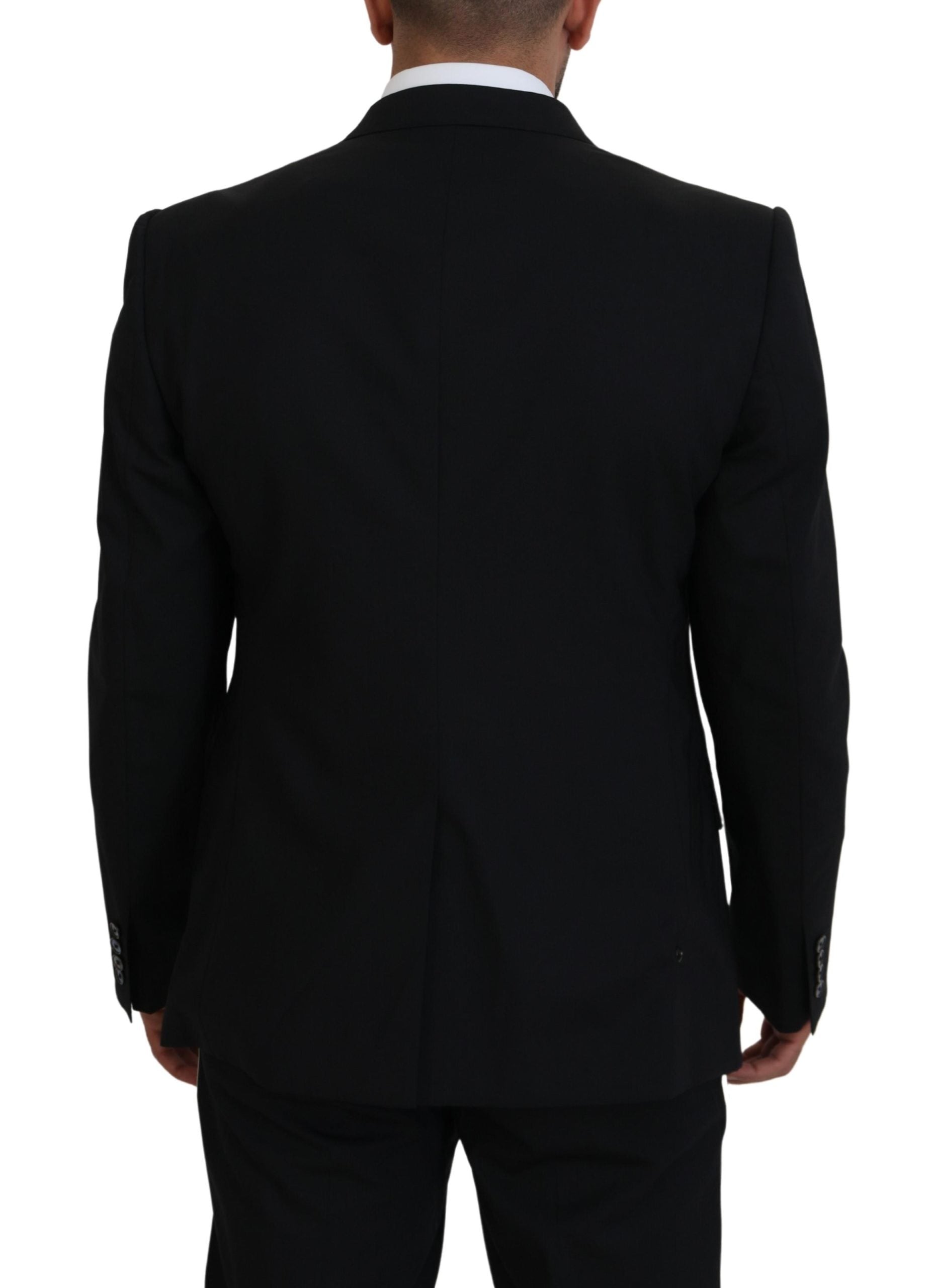 Dolce & Gabbana Black Wool Stretch Slim Fit Jacket Blazer - Zeiniez