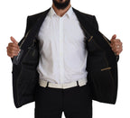 Dolce & Gabbana Black Wool Stretch Slim Fit Jacket Blazer - Zeiniez