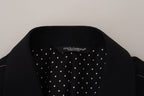 Dolce & Gabbana Black Wool Stretch Slim Fit Jacket Blazer - Zeiniez