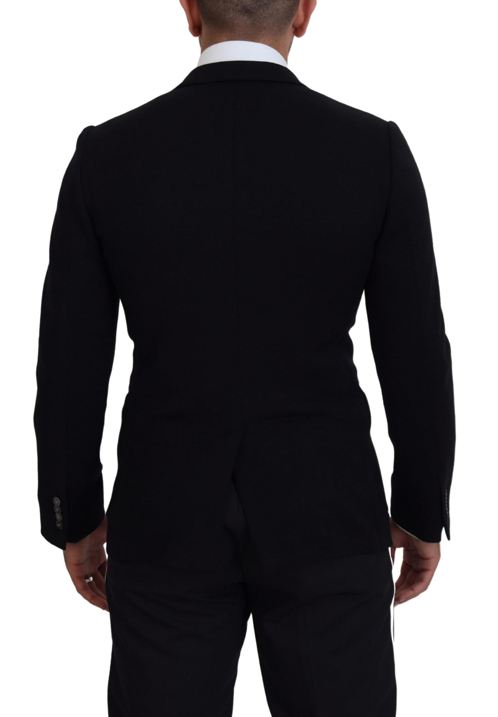 Dolce & Gabbana Black Wool Crown Slim Fit Jacket Blazer - Zeiniez