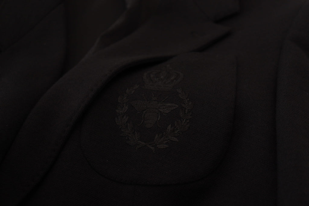 Dolce & Gabbana Black Wool Crown Slim Fit Jacket Blazer - Zeiniez