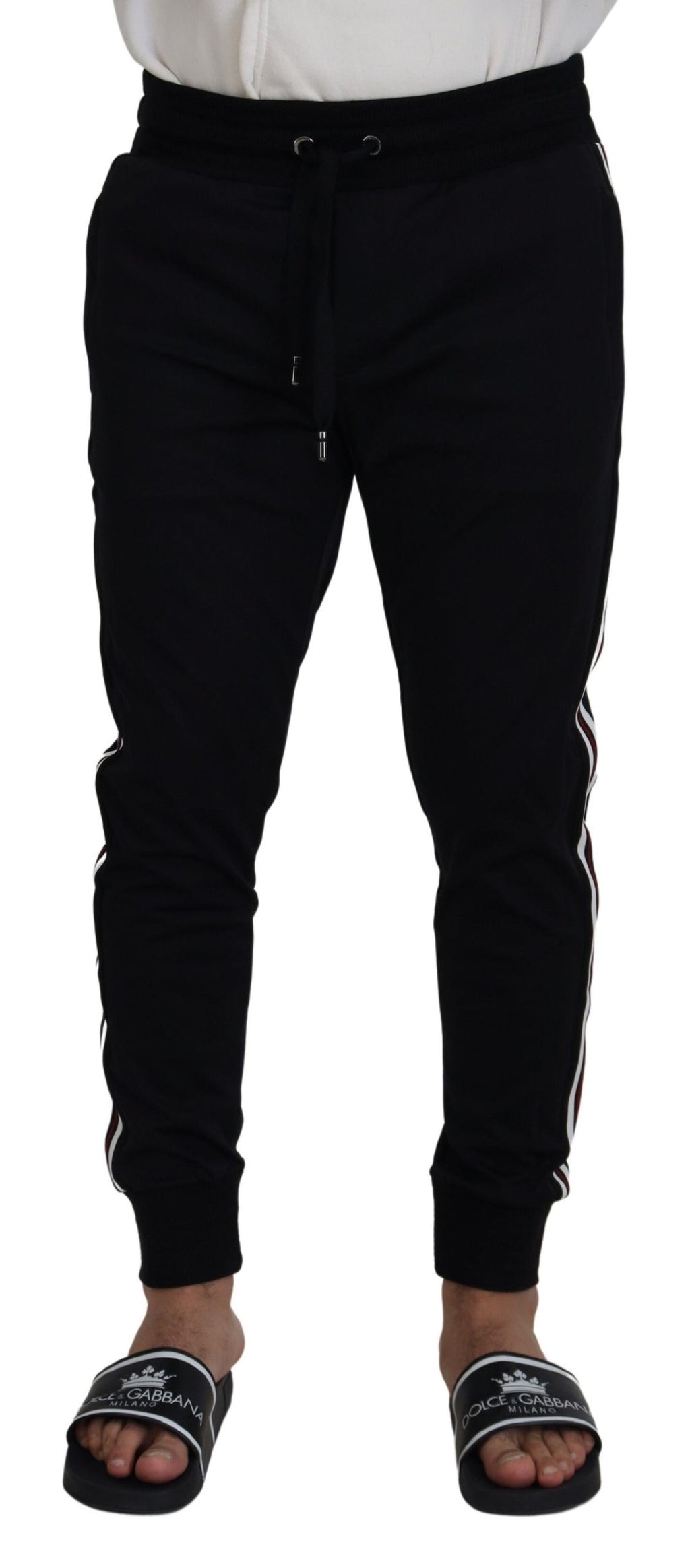 Dolce & Gabbana Black DG Print Mens Jogger Pants - Zeiniez