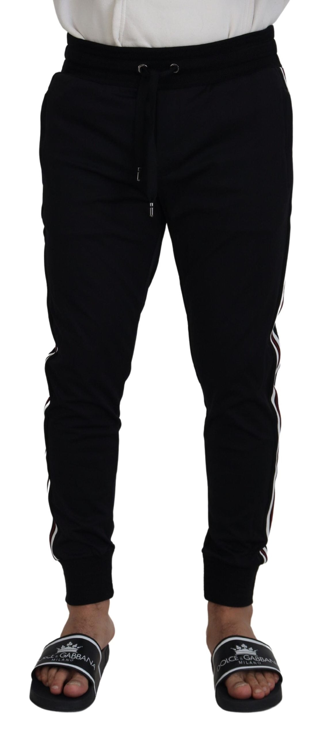 Dolce & Gabbana Black DG Print Mens Jogger Pants - Zeiniez