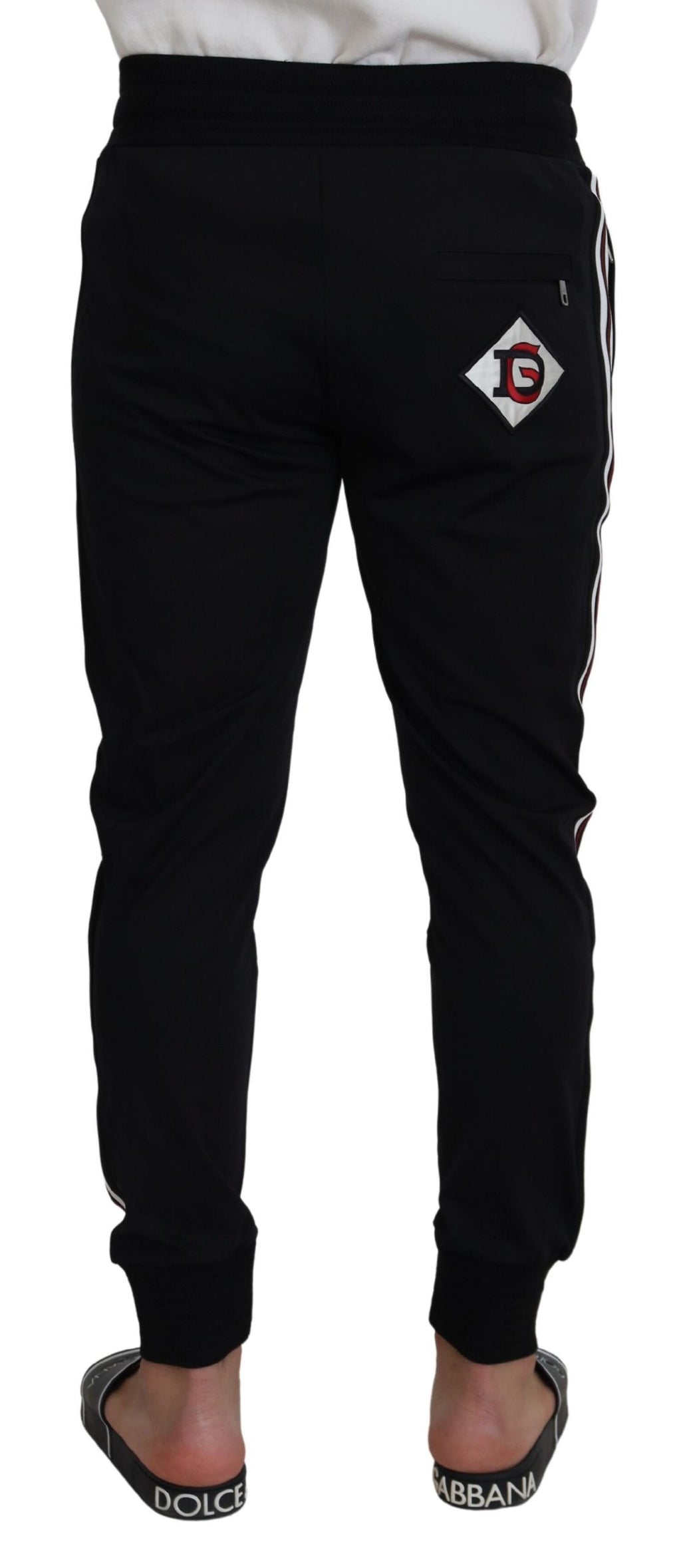 Dolce & Gabbana Black DG Print Mens Jogger Pants - Zeiniez