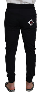 Dolce & Gabbana Black DG Print Mens Jogger Pants - Zeiniez