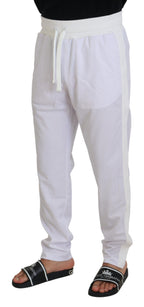 Dolce & Gabbana White Polyester Crown Logo Jogger Pants - Zeiniez