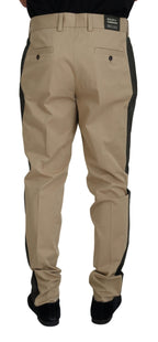 Dolce & Gabbana Brown Black Cotton Chino Men Pants - Zeiniez